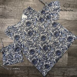 H&M Cold Shoulder Floral Top Size XS